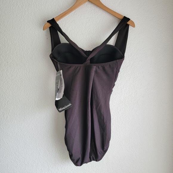 MiracleSuit One Piece Ruched With Built In Bra Support NWT Size 12 - Picture 2 of 8